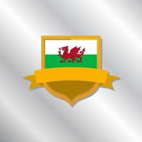 Illustration of Wales flag Template vector