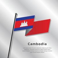 ilustración de la plantilla de la bandera de camboya vector