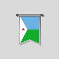 ilustración de la plantilla de la bandera de djibouti vector