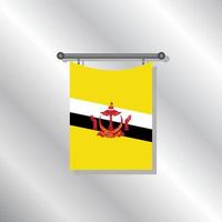 Illustration of Brunei flag Template vector