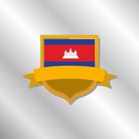 ilustración de la plantilla de la bandera de camboya vector