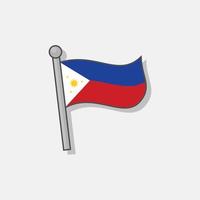 ilustración de la plantilla de la bandera de filipinas vector