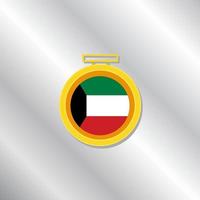 ilustración de la plantilla de la bandera de kuwait vector