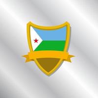 ilustración de la plantilla de la bandera de djibouti vector