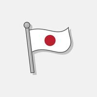 Illustration of Japan flag Template vector