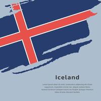 ilustración de la plantilla de la bandera de islandia vector