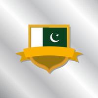 ilustración de la plantilla de la bandera de pakistán vector