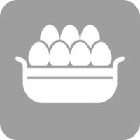 Eggs Basket I Glyph Round Background Icon vector