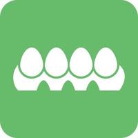 Eggs Tray Glyph Round Background Icon vector