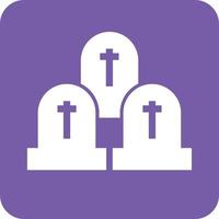Graveyard Glyph Round Background Icon vector