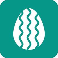 Easter Egg IV Glyph Round Background Icon vector