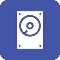 Hard Disk Glyph Round Background Icon vector