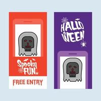 Happy Halloween invitation design with skull vector