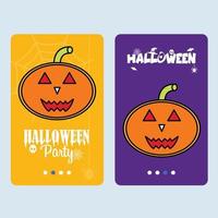 Happy Halloween invitation design with pumpkin vector