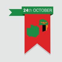 vector de tarjeta de diseño del día de la independencia de zambia