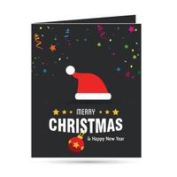 tarjeta de feliz navidad con fondo oscuro con diseño creativo y vector de tipografía