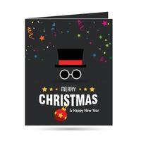 Merry Christmas card with dark background with creative design and typography vector