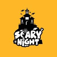 Scary night design with typography vector