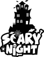 Scary night design with typography vector