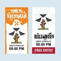 Happy Halloween invitation design with bats vector