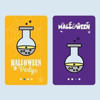 diseño de invitación de feliz halloween con vector de bebida