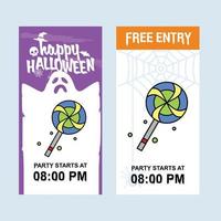 Happy Halloween invitation design with candy vector