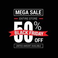 Black Friday sale card design vector