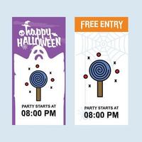 Happy Halloween invitation design with candy vector