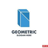 Geometric logo design with typography and light background vector