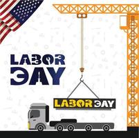 Celebrating Labour day design card vector