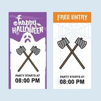 Happy Halloween invitation design with axe vector