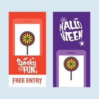 Happy Halloween invitation design with candy vector