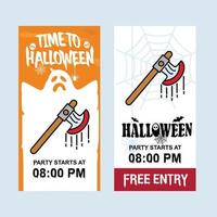 Happy Halloween invitation design with axe vector