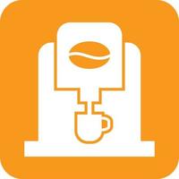 Coffee Machine Glyph Round Background Icon vector