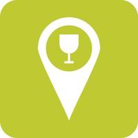 Bar Location Glyph Round Background Icon vector