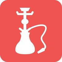 Hookah Glyph Round Background Icon vector