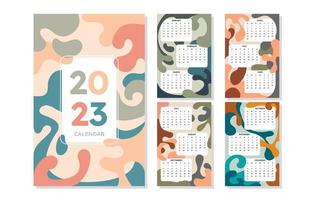 Abstract Colorful Splash Calendar 2023 vector