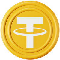 Tether USDT 3d rendering isometric icon. png
