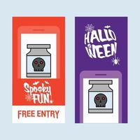 Happy Halloween invitation design with poison vector