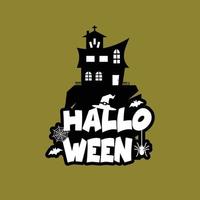 diseño de halloween con tipografía y vector de fondo claro