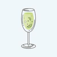 cocktail with lime vector