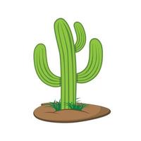 Ilustración de vector de cactus, estilo dibujado a mano aislado sobre fondo blanco.