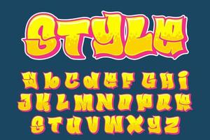 Style Street Alphabet Graffiti text vector Letters