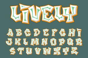 Sharp Street Alphabet Graffiti text vector Letters