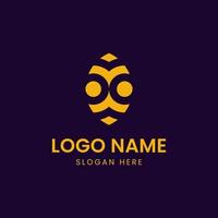 Abstract mask logo, traditional mask and hexagonal combination, flat design logo template, vector illustration