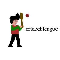 vector illustration of people playing cricket