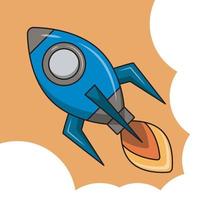 vector rocket launch with clouds. illustration concept of business product on a market.