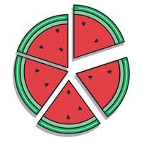 Fresh watermelon slices on white background featuring watermelon, fresh, and pattern vector