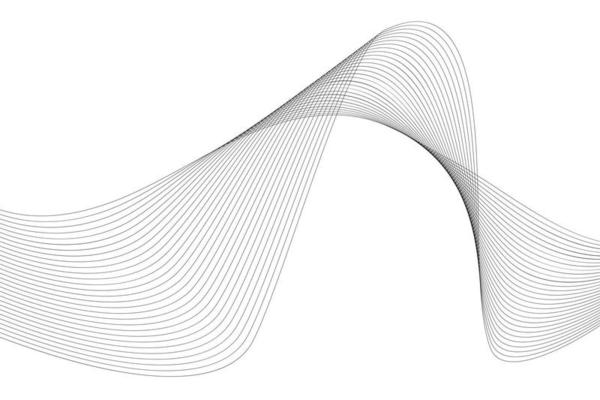 Abstract line wave element white background. Wave line element