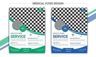 Medical healthcare flyer design template vector